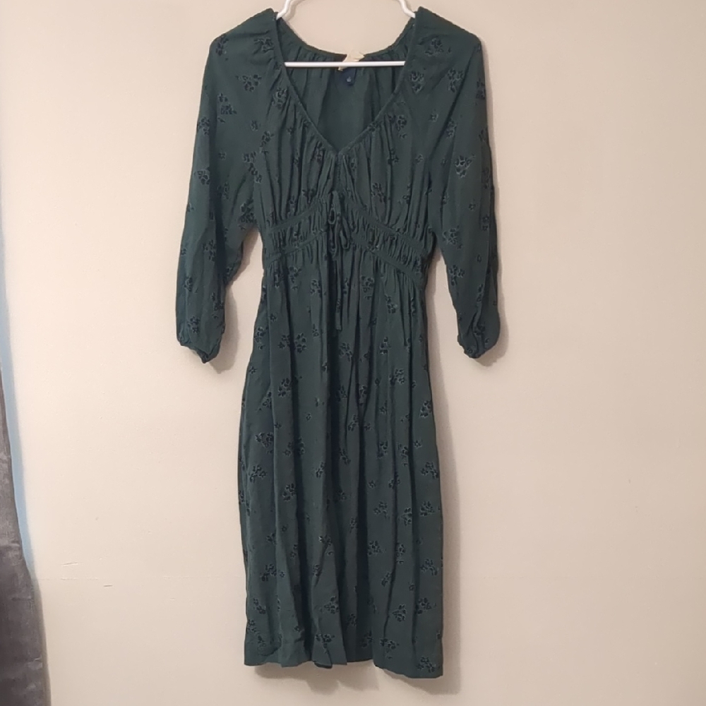 Universal Thread Green Pleated Ruched Sundress